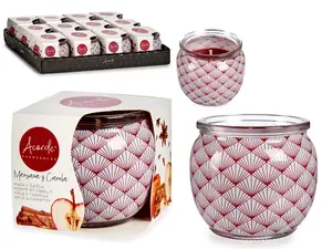 Acorde Apple and Cinnamon Scented Candle in Glass Container