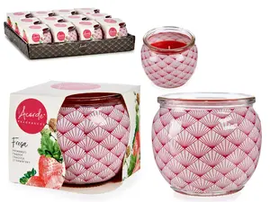 Acorde zemeņu aromātiskā svece stikla traukā