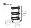 KINGHoff KH 1941 Three-Tier Mobile Shelving Unit Photo 3