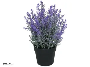 Lito Artificial Flocked Lavender Plant in Pot 25 cm