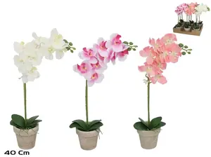 Mākslīgā orhideja podā Lito, augstums 40 cm, 3 dizaini