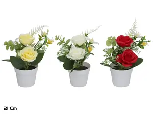 Lito Artificial Mixed Rose Pot, 21 cm