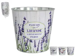 Garden Enjoy Galvanized Bucket Flower Pot, 17.5x16.5/13 cm