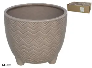 Garden Enjoy Brisa Brown Ceramic Flower Pot