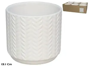 Garden Enjoy Chiara White Ceramic Flower Pot