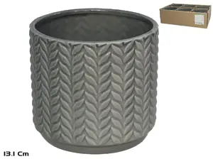 Garden Enjoy Chiara Ceramic Flower Pot, Gray