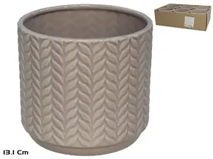 Garden Enjoy Chiara Ceramic Flower Pot, Brown