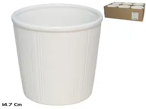 Garden Enjoy Julieta Ceramic Flower Pot, White