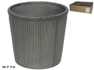 Garden Enjoy Julieta Ceramic Flower Pot, Gray