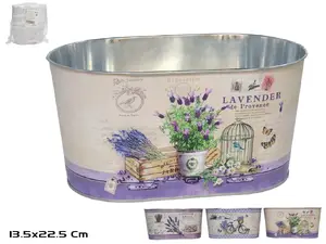 Garden Enjoy Bejar Oval Zinc Plated Bucket, 3 Assortment Set