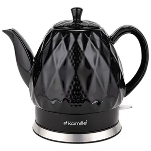Kamille 1728 Ceramic Electric Kettle, 1.5 L, 1200W, Black