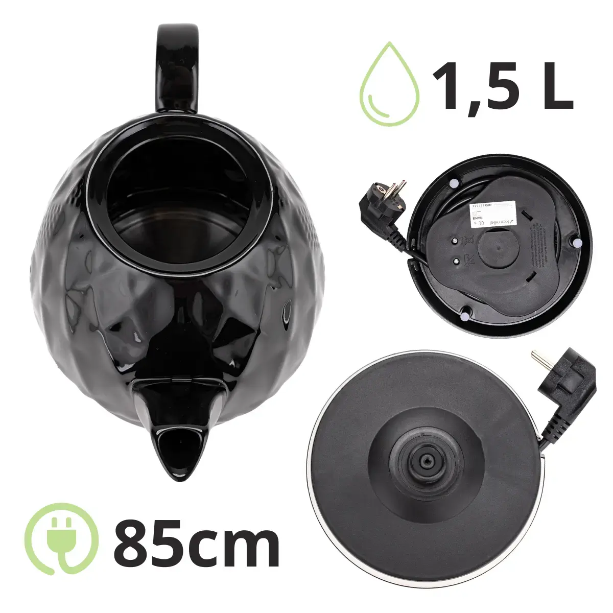 Kamille 1728 Ceramic Electric Kettle 1.5L Photo 4
