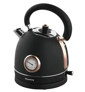 Klausberg KB 7905 Electric Kettle with Thermometer, 1.8L, 2200W, Stainless Steel, Black/Rose Gold