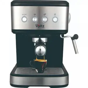 Кофеварка эспрессо Oliver Voltz OV51171F, 1100 Вт, 20 бар, резервуар 1.2 л, черный/нержавеющая сталь