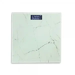 Rosberg 5R51650GWM elektroniskie ķermeņa svari, 180 kg ietilpība, LCD displejs, balts marmors
