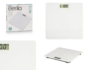 Berilo digitālie grīdas svari, maksimālā slodze 150 kg, balti