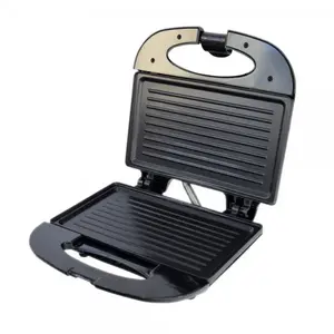 Rosberg 55551442AB Sandwich Maker, 800W, 2 Slices, Grill Plates, Black