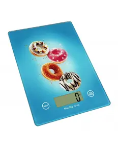 Oliver Voltz OV51651KD Digital Kitchen Scale, 5kg Capacity, Tempered Glass, Donuts Design