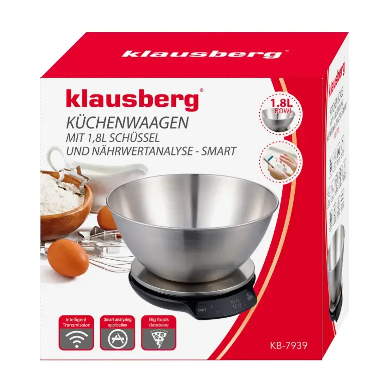KLAUSBERG KB 7939 Digital Kitchen Scale with Bowl Photo 3