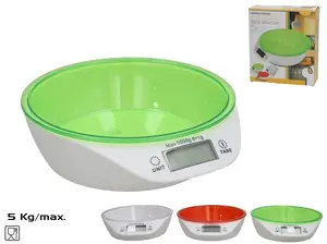Digital Kitchen Scale 5 kg, 18,5 x 20,5 x 6 cm, 3 Assortments, KITCHEN&GO
