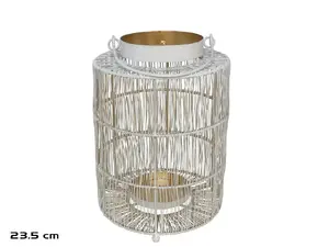 Garden Enjoy Candle Lantern in White and Gold