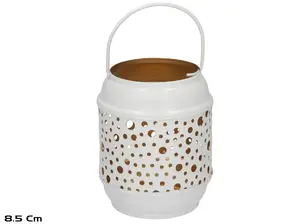 Garden Enjoy Keyla Candle Lantern, White, 8.5 cm