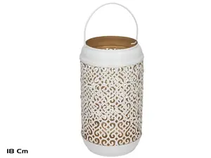 Garden Enjoy Lida Candle Lantern, White, 18 cm