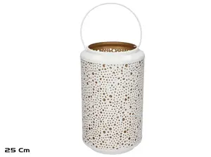 Garden Enjoy Keyla Candle Lantern, White, 25 cm