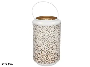 Garden Enjoy Lida Candle Lantern, White, 25 cm