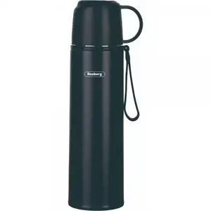 Rosberg 55R52010FB Stainless Steel Vacuum Flask, 0.5 L, Black