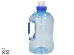 Summer Enjoy ūdens pudele, 1 l, zila, ar PET vāciņu
