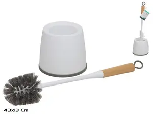 Туалетный ершик BATH&GO с бамбуковой ручкой, белый