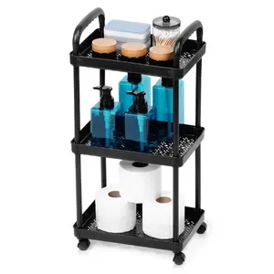 Vilde 568112 3-Tier Mobile Storage Shelf on Wheels