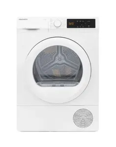 Daewoo DDR VH8A/E Heat Pump Tumble Dryer, 8 kg, Stainless Steel Tub, Class E
