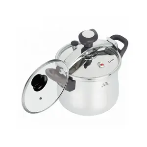 Rosberg R51311A7 Pressure Cooker, 7 L, Stainless Steel, Induction Compatible, 2 Lids