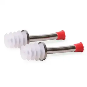 Kamille 7781 Bottle Pourer and Dispenser, Stainless Steel and Plastic, 2 Pieces
