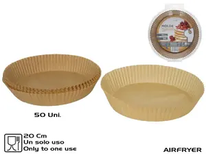 KITCHEN&GO Air Fryer Paper Baking Liners, 20 cm, 50 Pieces