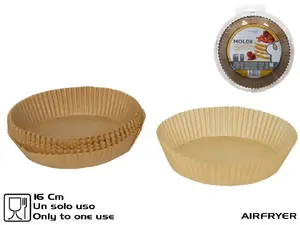 KITCHEN&GO Air Fryer Disposable Paper Baking Liners, 16 cm, 100 Pieces
