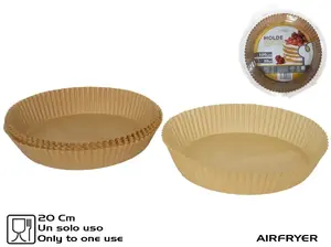 KITCHEN&GO vienreizlietojamās papīra cepšanas formas gaisa fritierim, 20 cm, 100 gab.