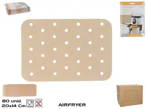 KITCHEN&GO Rectangular Paper Base for Air Fryer X80, 20x14 cm