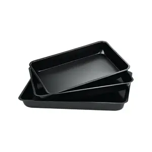 KingHoff KH 4199 Baking Pan Set, 3-Piece Rectangular Carbon Steel Tray Set