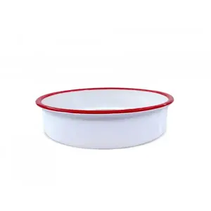 Oliver Voltz 5V1222KR30 Round Enamel Baking Form, Carbon Steel, White