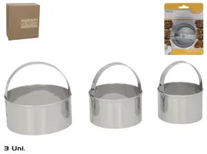 KITCHEN&GO Cookie Mold Set, 3 Pieces, Steel, 5 cm, 6 cm, and 7.5 cm