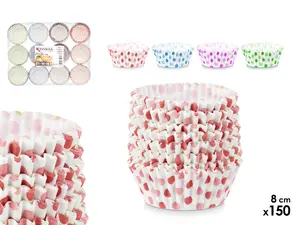 Kinvara Paper Baking Forms Set, 150 Pieces, 8 cm, Assorted Designs