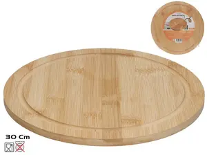 KITCHEN&GO apaļš bambusa griežamais dēlis