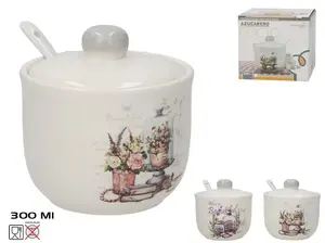 KITCHEN&GO Sugar Bowl with Spoon, 300 ml, 2 Designs