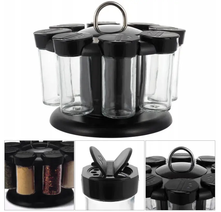 Kamille 7050 Rotating Spice Rack with 8 Containers Photo 3