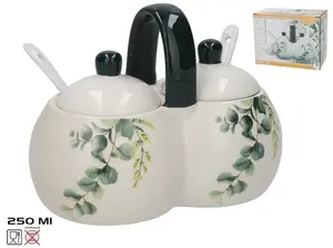 KITCHEN&GO Sugar Bowl and Salt Shaker with Spoon, 250 ml