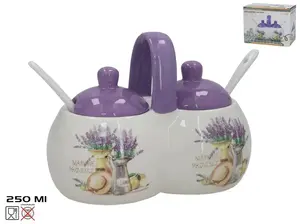 KITCHEN&GO Sugar Bowl and Salt Shaker with Spoon, 250 ml, Pink Dolomite