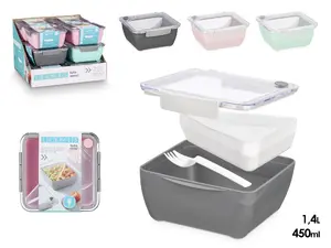 Leknes 10479 Lunch Box with Compartment 450 ml and 1.4 L